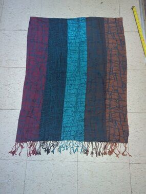 Pashmina Wrap/Scarf -  Multi Color - 74x26 " - 70% Pashmina / 30% Silk - Stripes